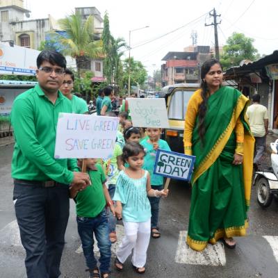 Green day celebration in school